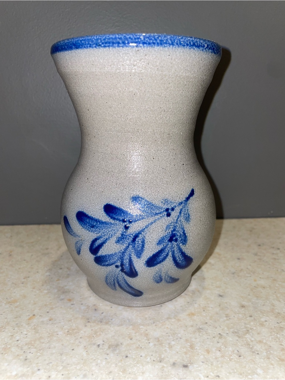 ROWE POTTERY WORKS Vintage Salt Glazed Pottery Vase Handmade Wisconsin